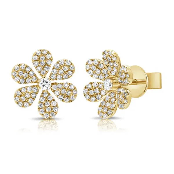 Diamond Studs in 14 Karat Yellow Gold 4.71 Grams Tzfasman Jewelers Brooklyn, NY