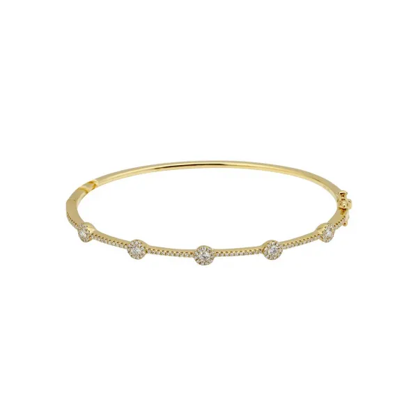 Diamond Bangles in 14 Karat Yellow Gold Tzfasman Jewelers Brooklyn, NY