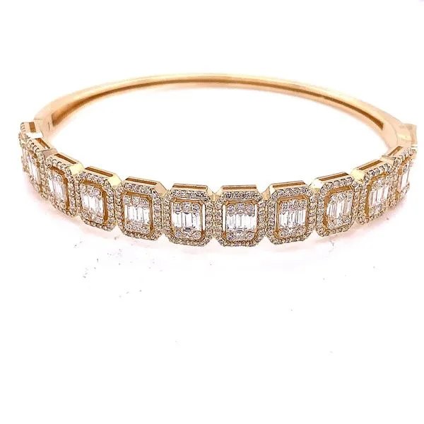 Diamond Bangles in 14 Karat Yellow Gold Tzfasman Jewelers Brooklyn, NY