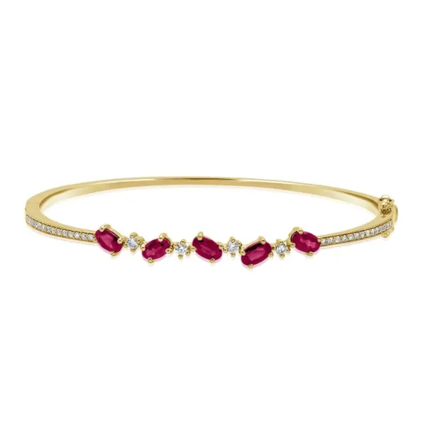 Diamond Bangles in 14 Karat Yellow Gold Tzfasman Jewelers Brooklyn, NY