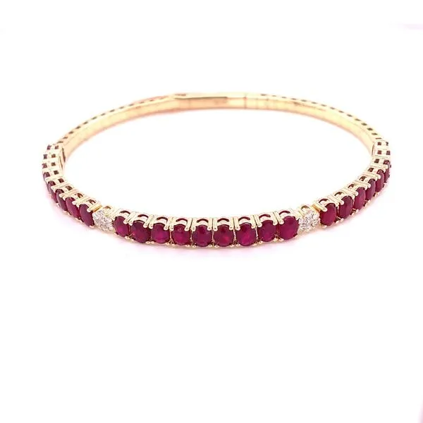 Diamond Bangles in 14 Karat Yellow Gold Tzfasman Jewelers Brooklyn, NY