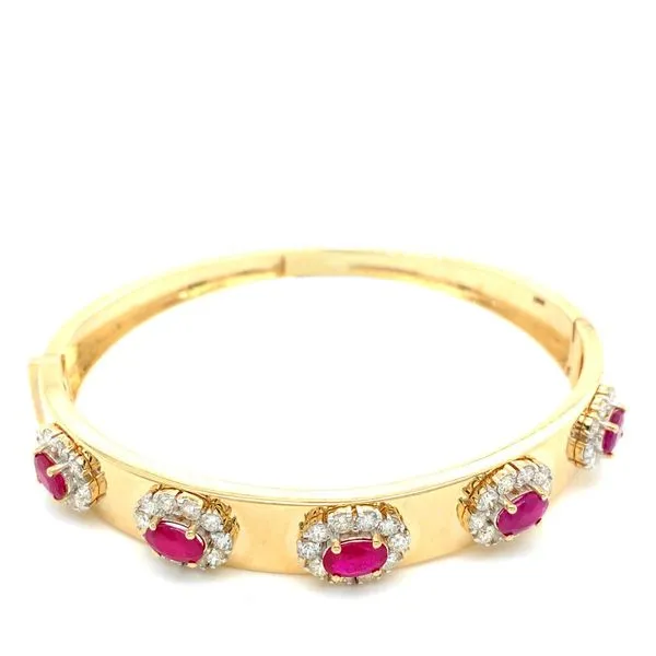 Diamond Bangles in 14 Karat Yellow Gold Tzfasman Jewelers Brooklyn, NY