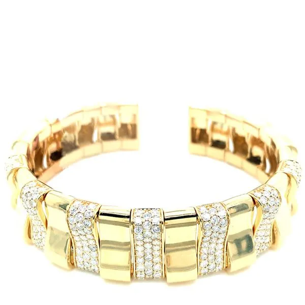 Diamond Bangles in 14 Karat Yellow Gold Tzfasman Jewelers Brooklyn, NY