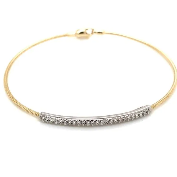 Diamond Bangles 14K Yellow Gold, 0.14 CT - Elegant Gold Jewelry Tzfasman Jewelers Brooklyn, NY