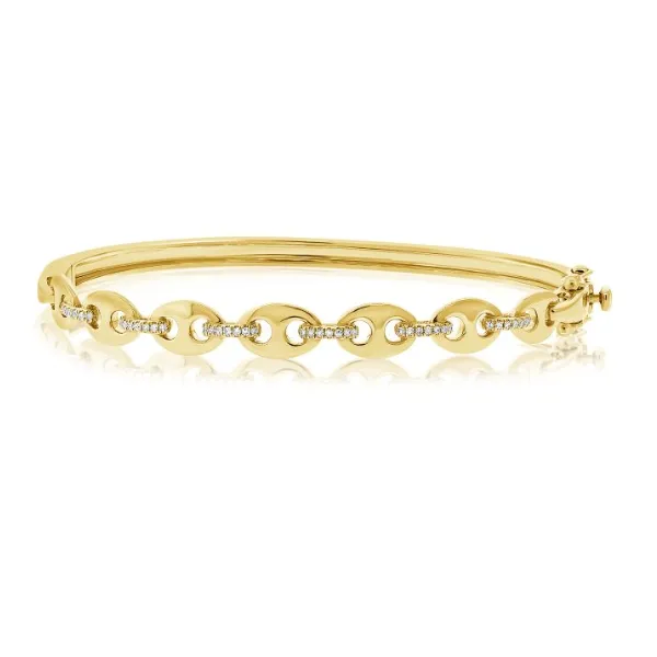 Diamond Bangles in 14 Karat Yellow Gold