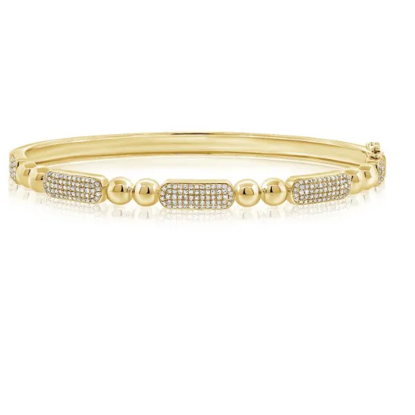 Diamond Bangles in 14 Karat Yellow Gold