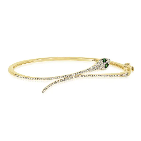 Diamond Bangles in 14 Karat Yellow Gold