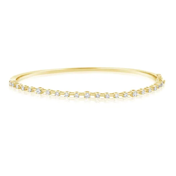 Diamond Bangles in 14 Karat Yellow Gold