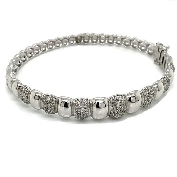 Diamond Bangles in 14 Karat White Gold Tzfasman Jewelers Brooklyn, NY