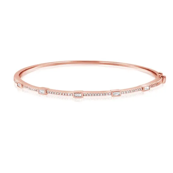 Diamond Bangles in 14 Karat Rose Gold Tzfasman Jewelers Brooklyn, NY