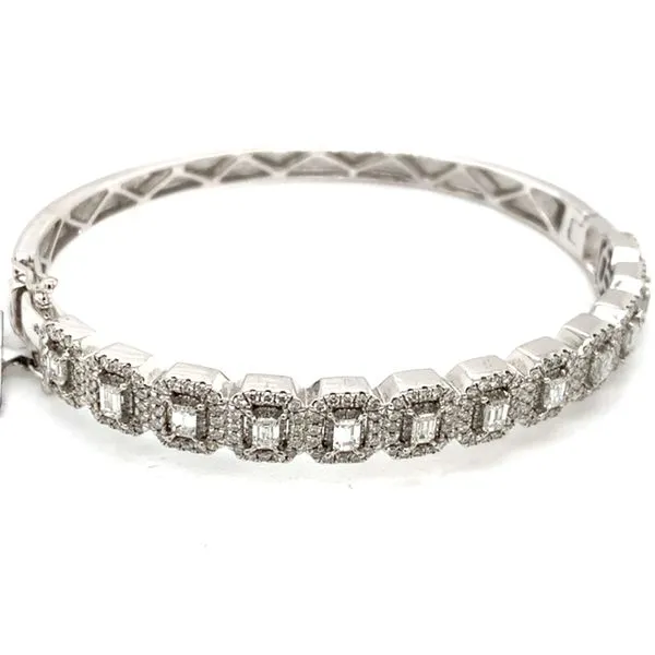 Diamond Bangles in 14 Karat White Gold