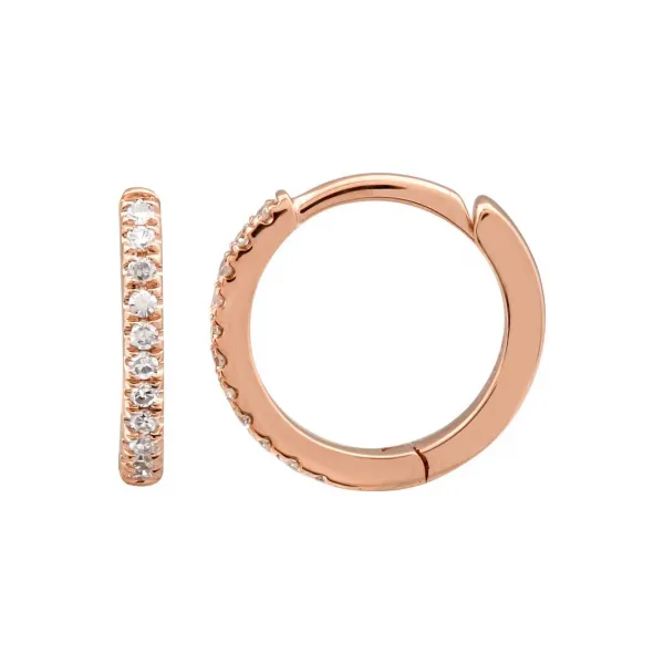 Diamond Hoops in 14 Karat Rose Gold similar item image