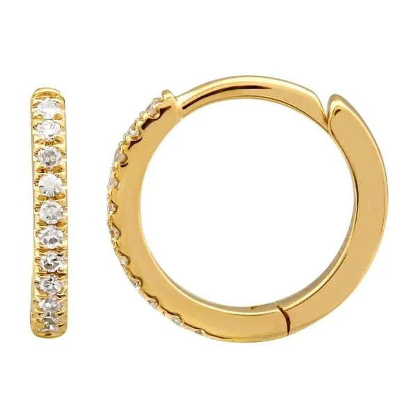 Diamond Hoops in 14 Karat Yellow Gold similar item image
