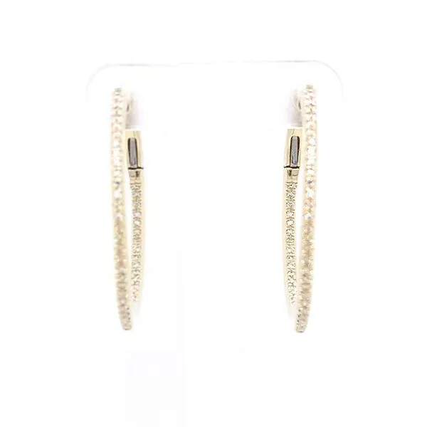 Diamond Hoops in 14 Karat Yellow Gold similar item image