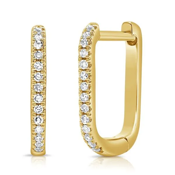Diamond Hoops in 14 Karat Yellow Gold Tzfasman Jewelers Brooklyn, NY
