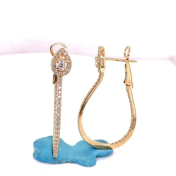 Diamond Hoops in 14 Karat Yellow Gold Tzfasman Jewelers Brooklyn, NY