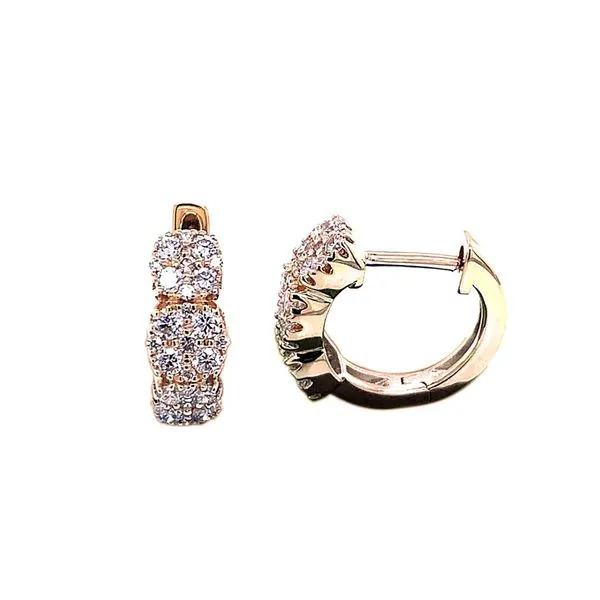 Diamond Hoops in 14 Karat Yellow Gold Tzfasman Jewelers Brooklyn, NY