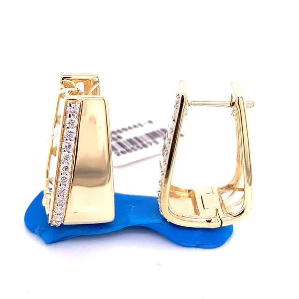 Diamond Hoops in 14 Karat Yellow Gold Tzfasman Jewelers Brooklyn, NY