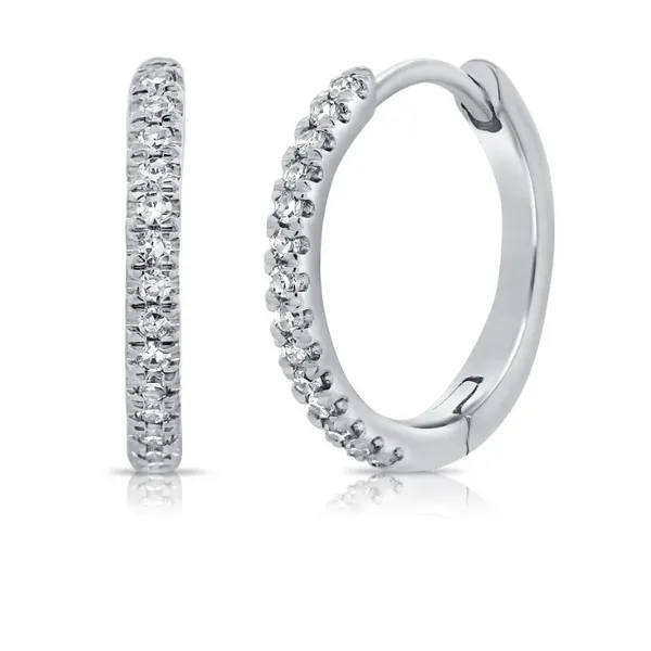 Diamond Hoops in 14 Karat White Gold Tzfasman Jewelers Brooklyn, NY