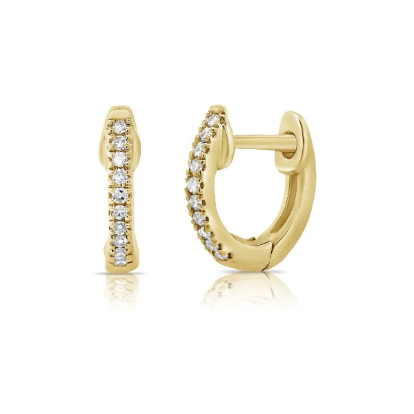 Diamond Hoops in 14 Karat Yellow Gold Tzfasman Jewelers Brooklyn, NY