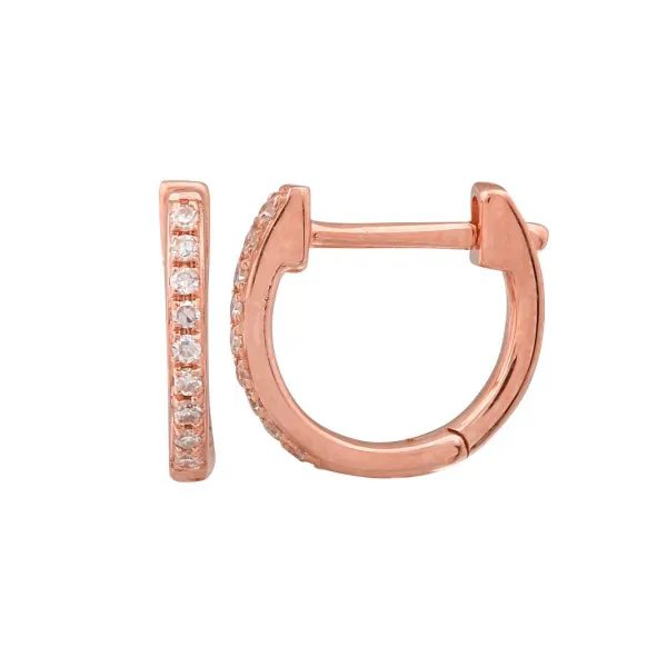 Diamond Hoops in 14 Karat Rose Gold Tzfasman Jewelers Brooklyn, NY
