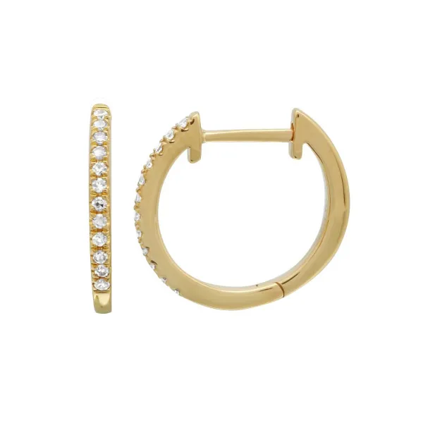Diamond Hoops in 14 Karat Yellow Gold Tzfasman Jewelers Brooklyn, NY