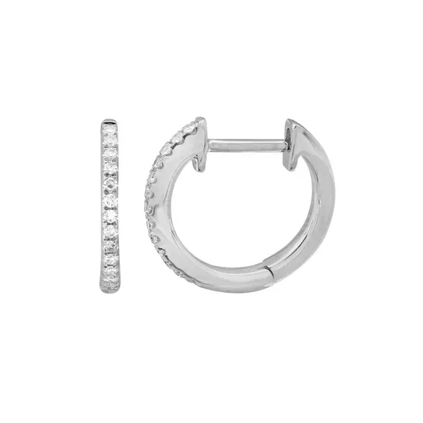 Diamond Hoops in 14 Karat White Gold Tzfasman Jewelers Brooklyn, NY
