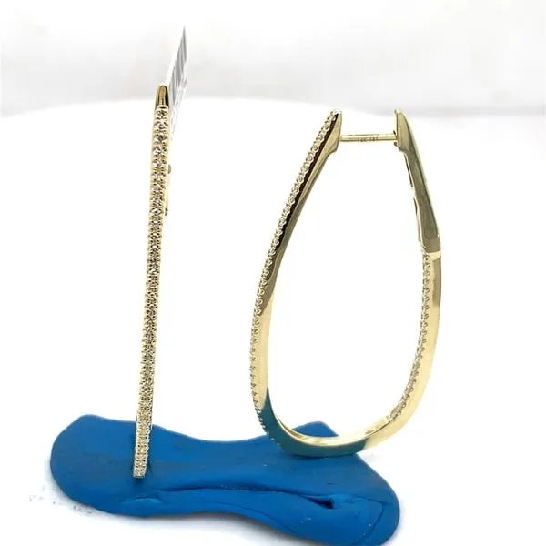 Diamond Hoops in 14 Karat Yellow Gold Tzfasman Jewelers Brooklyn, NY
