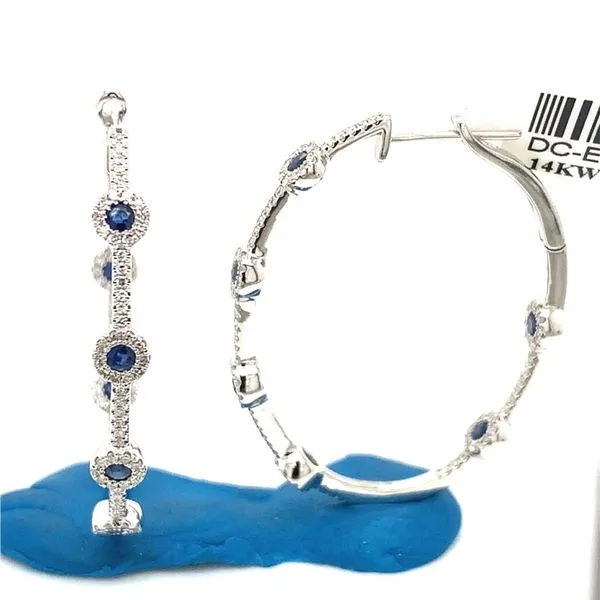 Diamond Hoops in 14 Karat White Gold Tzfasman Jewelers Brooklyn, NY