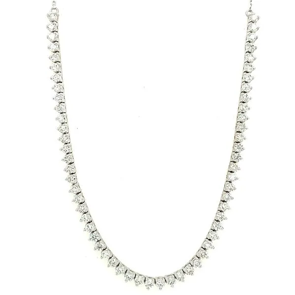 Tennis Necklace in 14 Karat White Gold Tzfasman Jewelers Brooklyn, NY