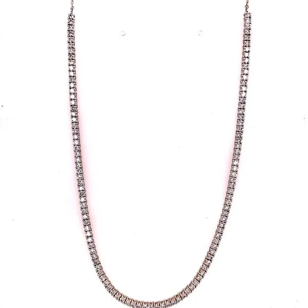 Tennis Necklace in 14 Karat White Gold Tzfasman Jewelers Brooklyn, NY