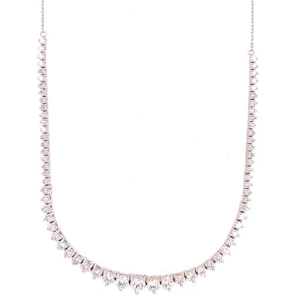 Tennis Necklace in 14 Karat White Gold Tzfasman Jewelers Brooklyn, NY