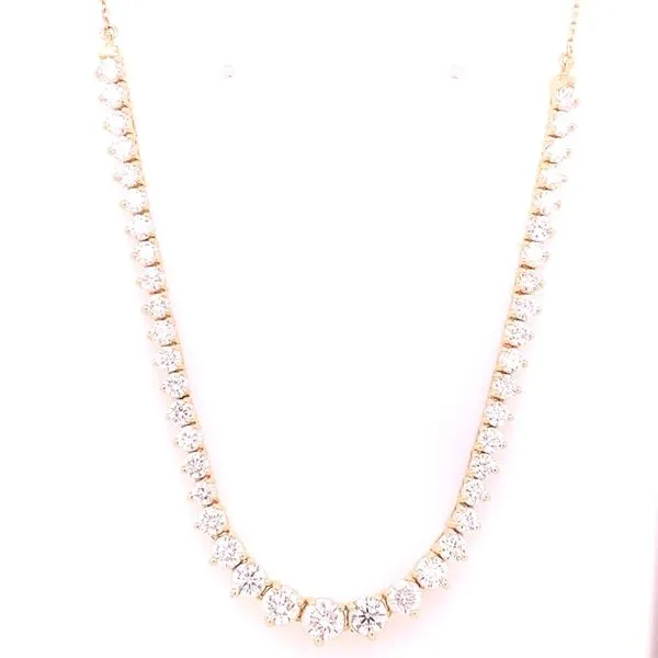 Tennis Necklace in 14 Karat Yellow Gold  8 Grams Tzfasman Jewelers Brooklyn, NY