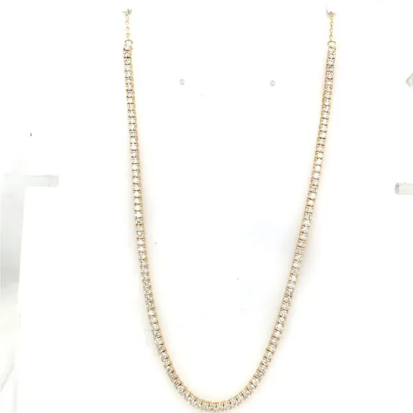 Tennis Necklace in 14 Karat Yellow Gold Tzfasman Jewelers Brooklyn, NY