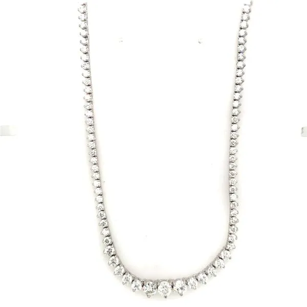 Tennis Necklace in 14 Karat White Gold 18.2 Grams Tzfasman Jewelers Brooklyn, NY