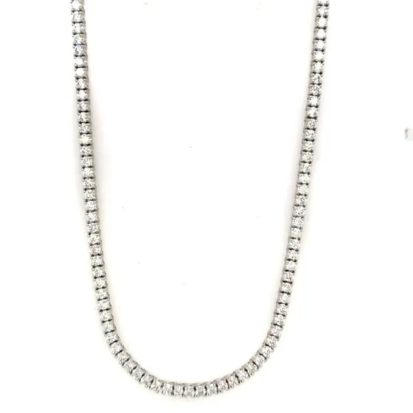 Tennis Necklace in 14 Karat White Gold Tzfasman Jewelers Brooklyn, NY