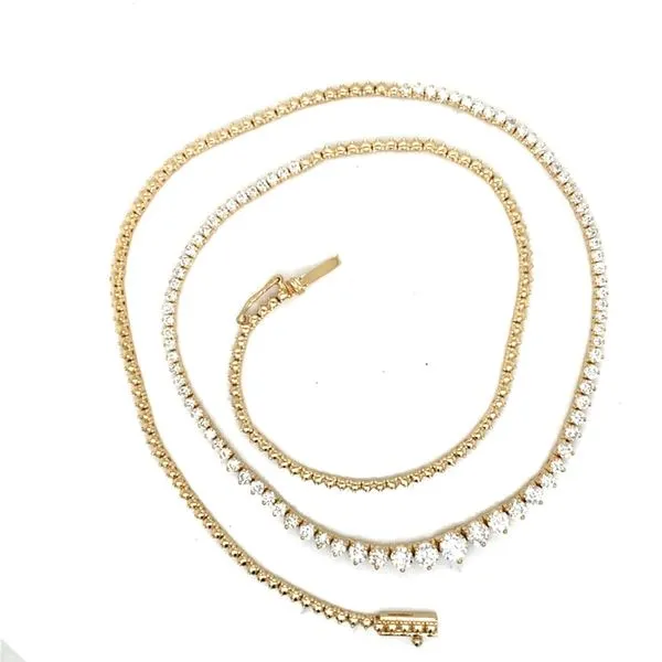 Tennis Necklace in 14 Karat Yellow Gold