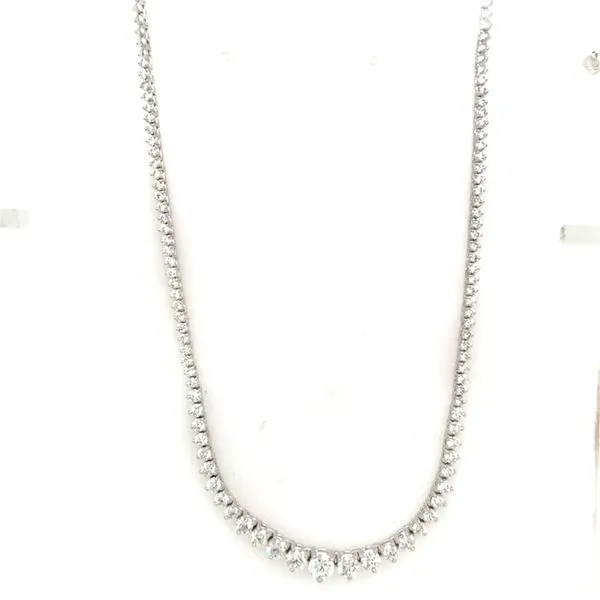 Tennis Necklace in 14 Karat White Gold Tzfasman Jewelers Brooklyn, NY