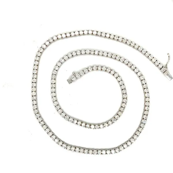 Tennis Necklace in 14 Karat Yellow Gold Image 2 Tzfasman Jewelers Brooklyn, NY