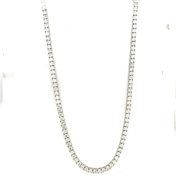 Tennis Necklace in 14 Karat Yellow Gold Tzfasman Jewelers Brooklyn, NY