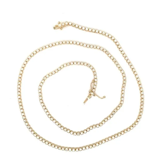 Tennis Necklace in 14 Karat Yellow Gold Image 2 Tzfasman Jewelers Brooklyn, NY