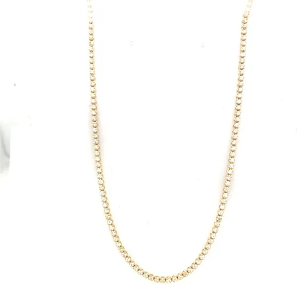 Tennis Necklace in 14 Karat Yellow Gold Tzfasman Jewelers Brooklyn, NY