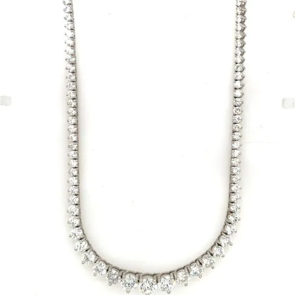 Tennis Necklace in 14 Karat White Gold Tzfasman Jewelers Brooklyn, NY