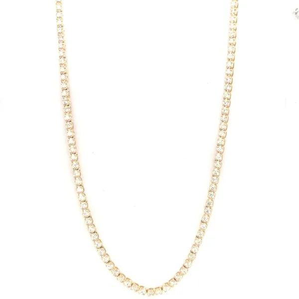 Tennis Necklace in 14 Karat Yellow Gold Tzfasman Jewelers Brooklyn, NY