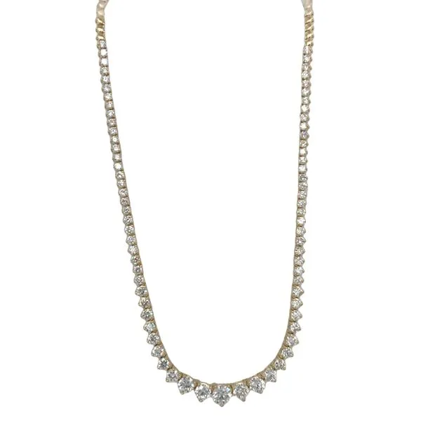 Tennis Necklace in 14 Karat Yellow Gold Tzfasman Jewelers Brooklyn, NY