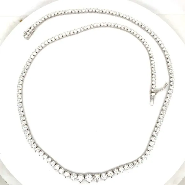 Tennis Necklace in 14 Karat White Gold 17.85 Grams Tzfasman Jewelers Brooklyn, NY