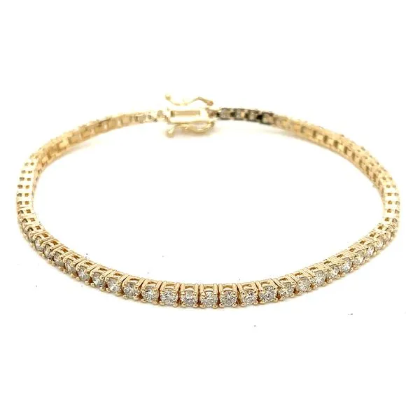 Tennis Bracelet in 14 Karat Yellow Gold Tzfasman Jewelers Brooklyn, NY