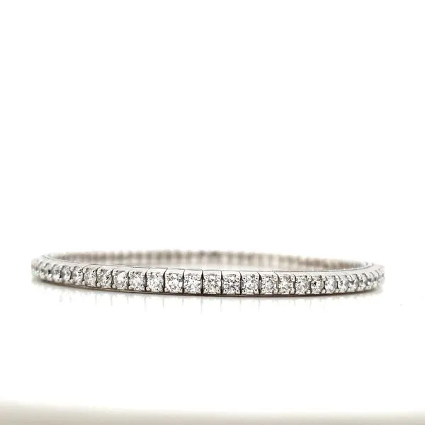 Tennis Bracelet in 14 Karat White Gold 14 Grams