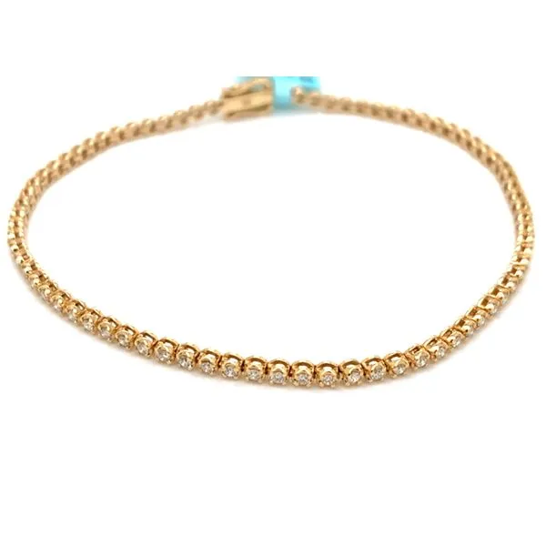 Tennis Bracelet in 14 Karat Yellow Gold 4.30 Grams Tzfasman Jewelers Brooklyn, NY