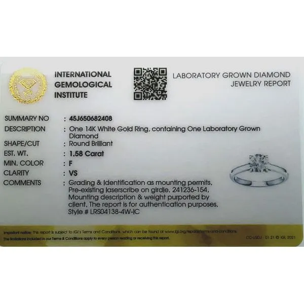 Lab Grown Diamond Engagement Ring Image 2 Vail Creek Jewelry Designs Turlock, CA